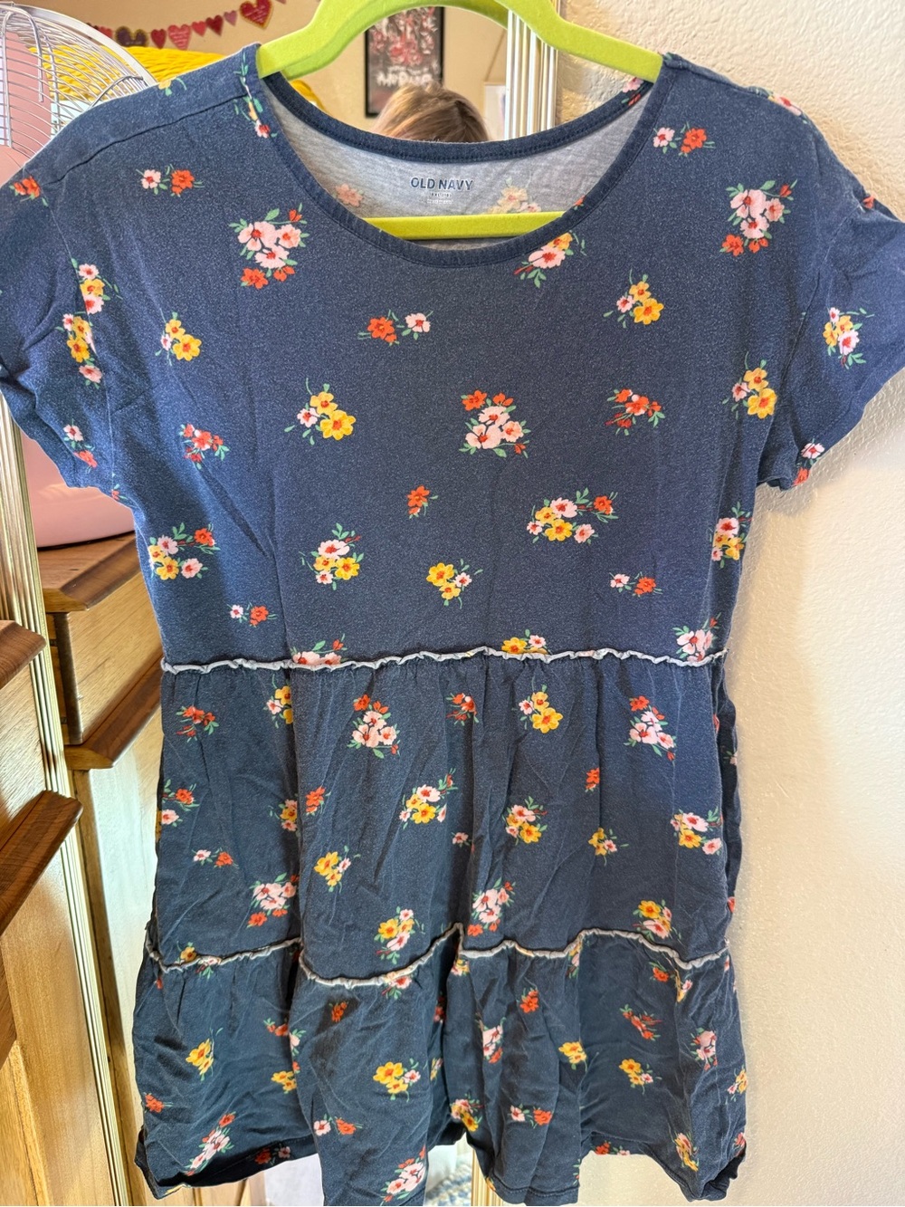 Old Navy Navy Blue Floral Dress